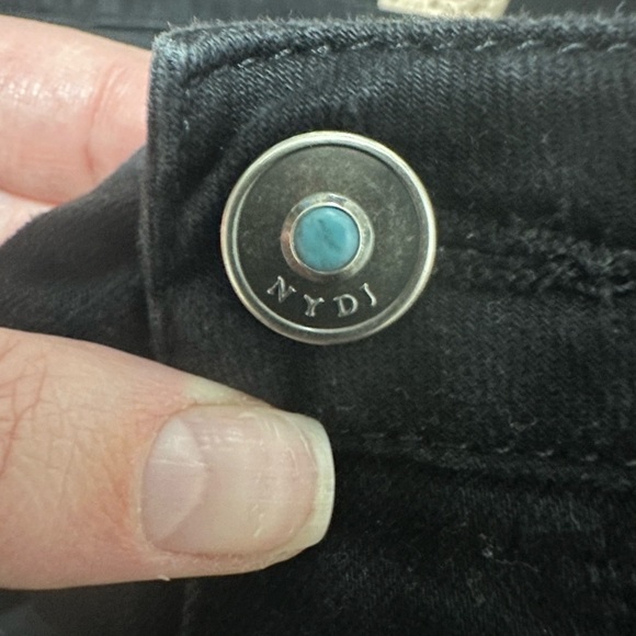 NYDJ Cropped Wide Leg Thick Hem High Rise Size with Blue Jewel Details 20W - Picture 6 of 6